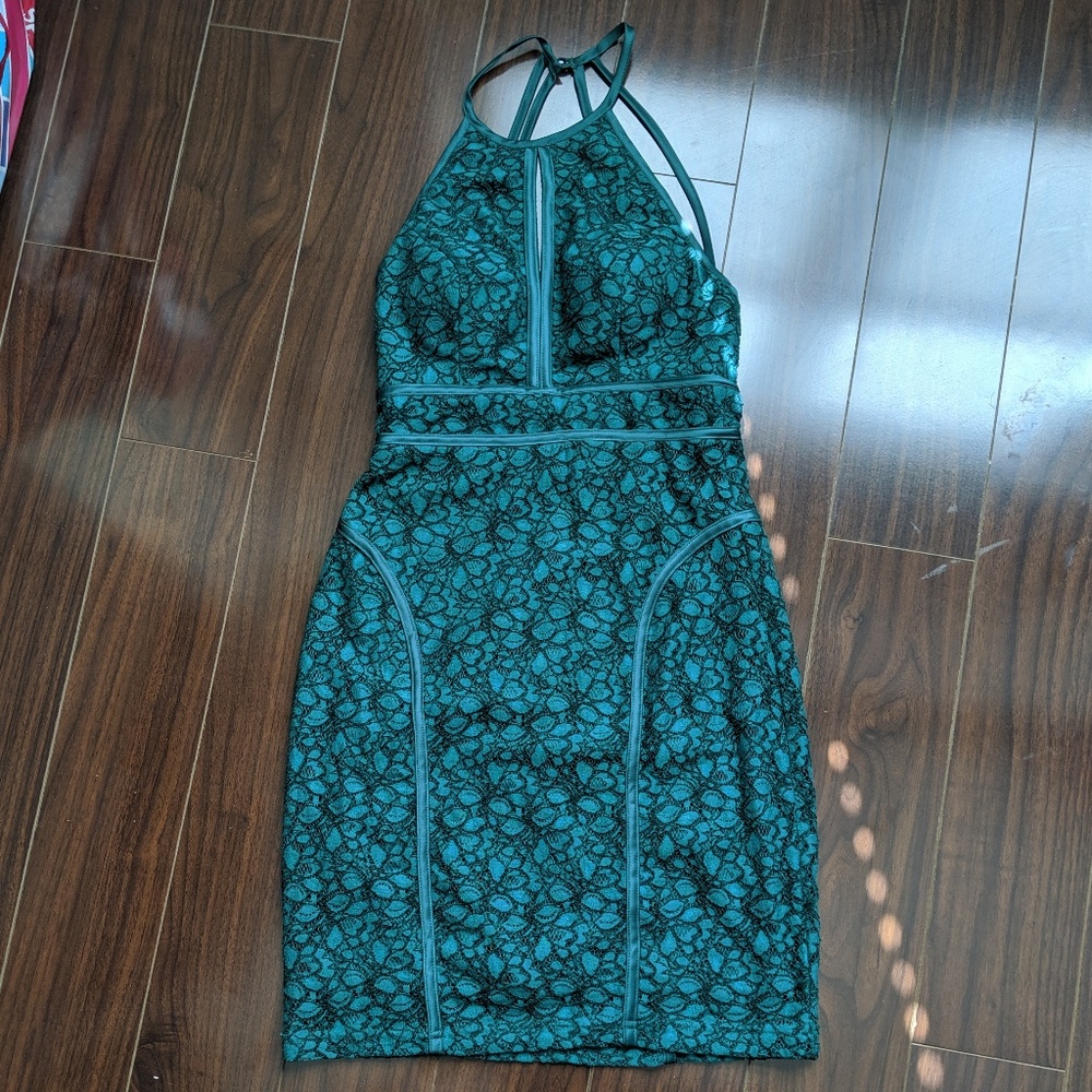 XCAPE Green Lace Holiday Dress